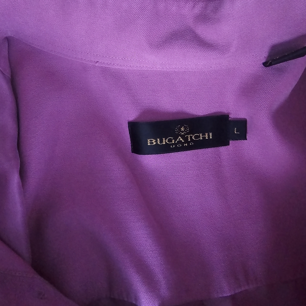 Mens Bugatchi Short Sleeve Button Up Size Large - image 2